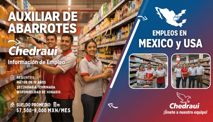 Auxiliar de Abarrotes en Chedraui