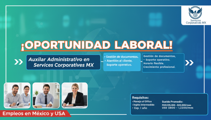 Auxiliar Administrativo en Servicios Corporativos MX